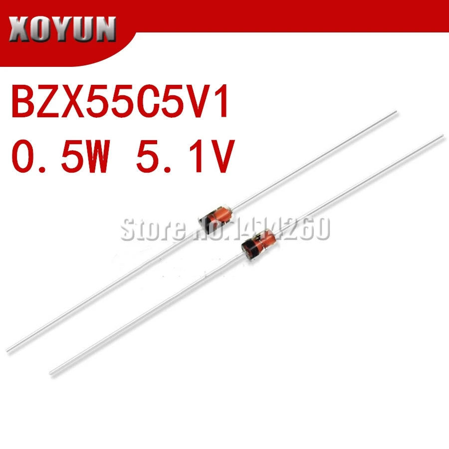 100 шт./лот BZX55C5V1 0 5 Вт 1 В 1/2 DO 35 Зенер диоды|Диоды| |