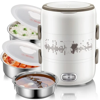 

2L three liner 304 stainless steel two layers seal and fresh electric lunch box