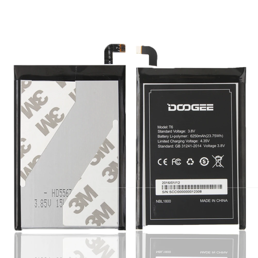 DOOGEE T6 pro Аккумулятор 6250 мАч Сменный аксессуар Аккумуляторы для DOOGEE T6 смартфон