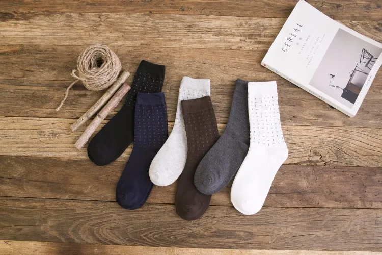 5 пар/лот модные повседневные мужские носки высокого качества осень зима мужские хлопковые носки calcetines бамбуковое волокно мужские деловые носки Meia