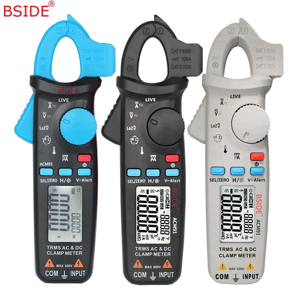 

BSIDE Mini Digital AC/DC Current Clamp Meter ACM91 Auto-Range Car Repair TRMS Multimeter Live Check Frequency Capacitor Tester