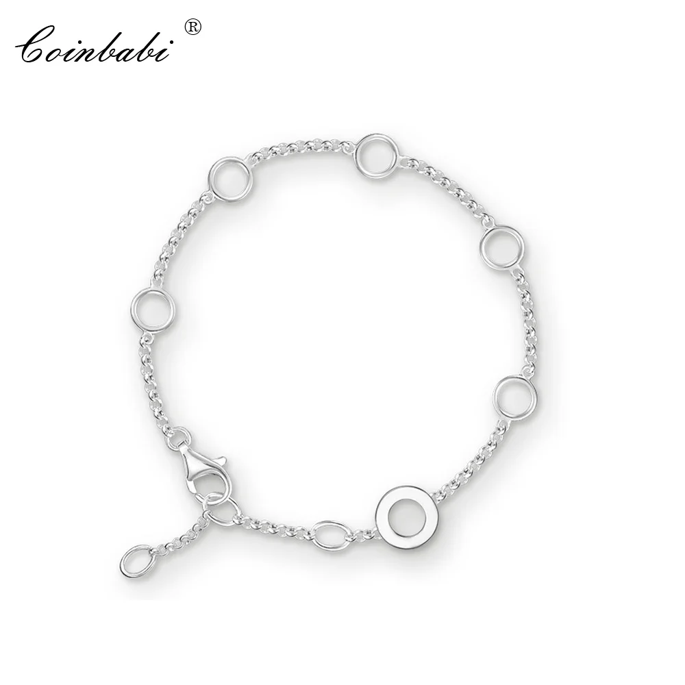 

Bracelets Round Eyelet Link Chain 925 Sterling Silver Fashion Jewelry For Women Link Trendy Charm Gift Thomas Club Bracelet
