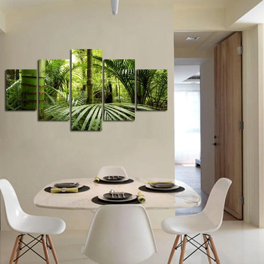 Modern-Decoration-Modular-Canvas-Pictures-5-Pieces-Nordic-Natural-Green-Forest-Scenery-Paintings-Wall-Art-Poster (3)