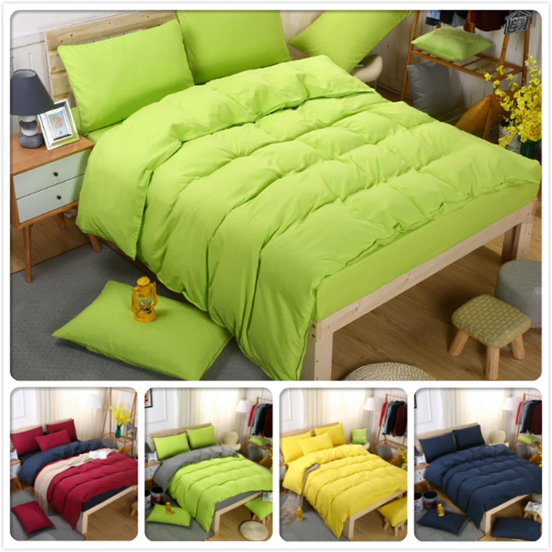 

Pure Color Bedding Set Kids Child Bedlinen 1.5m 1.8m 2m 2.2m Bed Flat Sheet Queen Twin Double Single Size Duvet Cover Bedclothes