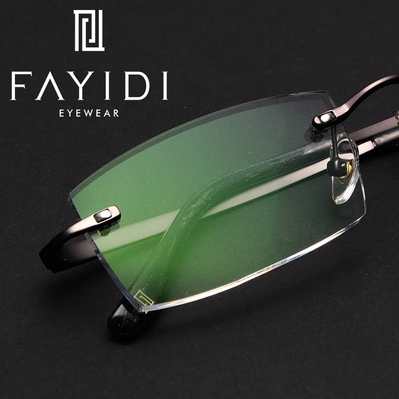 

Men's Alloy Rimless Spectacles Optical Clear Myopia Computer Prescription Eyewear #F110