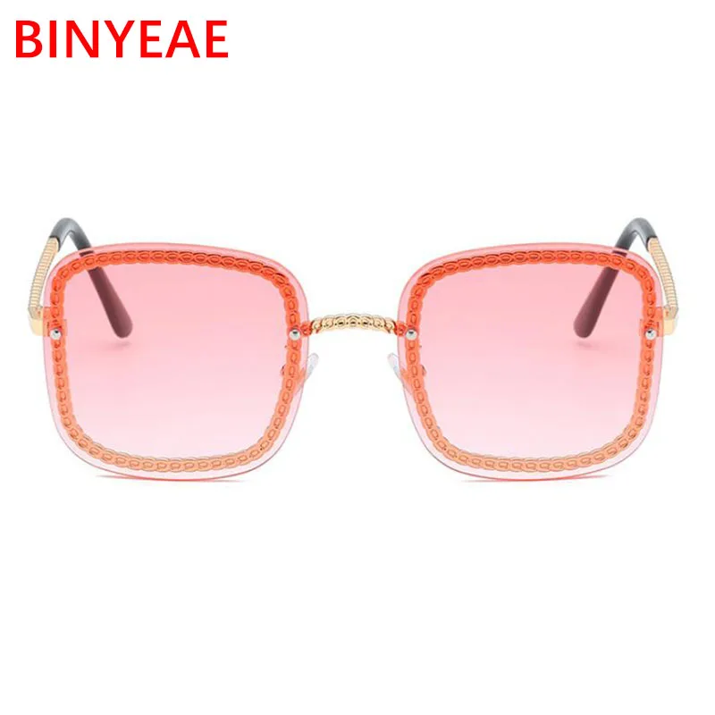Винтажные негабаритные Квадратные Солнцезащитные очки для женщин мужские роскошные брендовые цепи металлические большие рамки Солнцезащитные очки женские Оттенки UV400