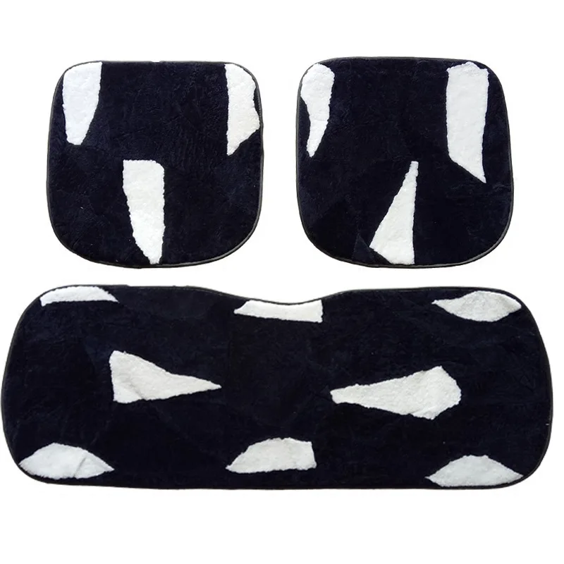 

Wool Car Seats Cover Color Match Sheepskin Car Seats Cushion Winter Autumn Square Seat Cover No Back Cushion Man Woman Girl 3pcs