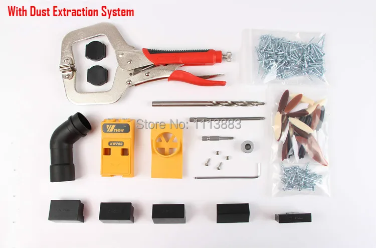 

Mini Pocket Hole Jig - Upgraded Version with Dust Extraction System + 11" inch Locking Face C-Clamp