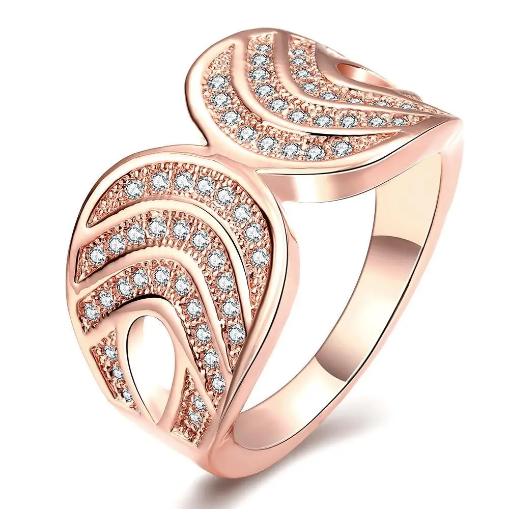 R061-B High Quality Nickle Free Antiallergic New Fashion Jewelry 18K Plated zircon Ring