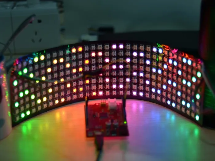 

256LEDS/Pcs WS2812B Build-in RGB addressable 32*8pixels LED Digital Flexible Panel ; Size: 32*8cm; DC5V input