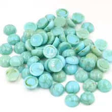 40 шт./лот, 8 мм, 10 мм, бирюзовые, синие цвета, природные трещины, стильные кабошоны из смолы с плоской задней поверхностью для браслета, сережек, аксессуары