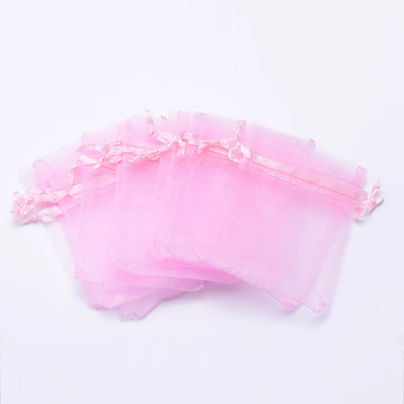 

Wholesale 100pcs/lot Drawstring Organza Bags 7x9cm Light Pink Pouch Used to Favor Wedding Gift Jewelry Packaging Bags