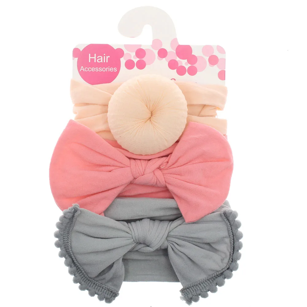

2019 Fashion Cute Princess Girl Kid Baby Bow Hairband Headband Stretch Turban Knot Head Wrap 3pcs