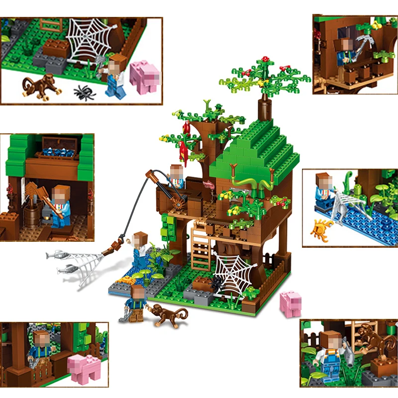 

Minecraft Figures Buildings 433pcs/set Puzzle Blocks Bricks Building Set My World Accembly Gift Toys For Children #E