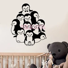 Funny Penguin Vinyl Wall Stickers For living Room & kids room Vinyl Decals Sticker Wall Art Wallpaper For Home Decoration