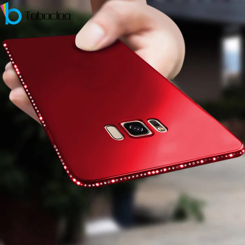 

TPU Rhinestone Case For Samsung Galaxy S8 S9 Plus Note 9 8 Case Silicone Soft Cute Glitter Case For Samsung S7 edge Case Capa