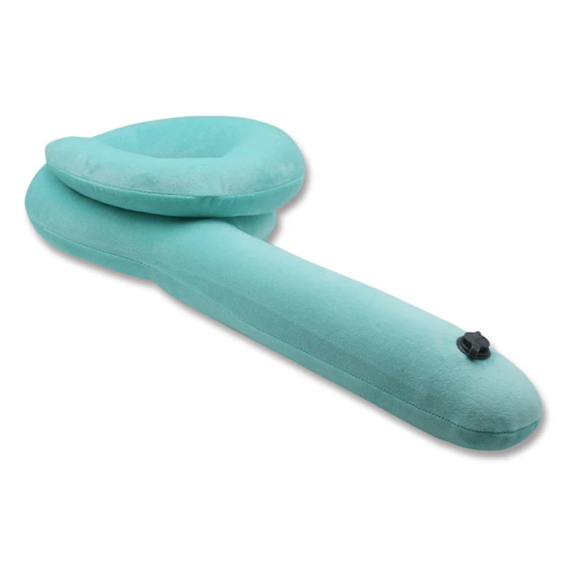 Q-shape Подушка для защиты путешествий на дальние расстояния предметы первой необходимости для отдыха в офисе надувная подушка аксессуары для полетов товары - Цвет: Светло-зеленый