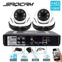 Saqicam 4CH HD CCTV DVR AHD 1080N комплект видеонаблюдения 2 шт 1080P наружная купольная камера безопасности ночное видение видео система