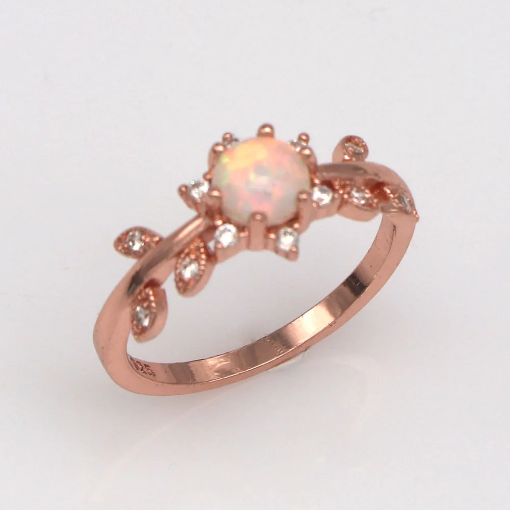 JZ0217 Women Rings Rose Gold Opal Rings for women fashion Jewelry-in