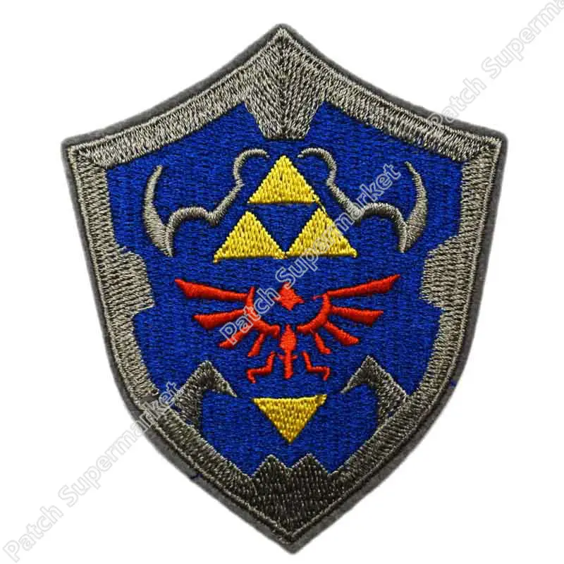 

3.5" Legend of Zelda Princess Hylian Shield patch Embroidered Movie TV Series applique iron on badge New Film