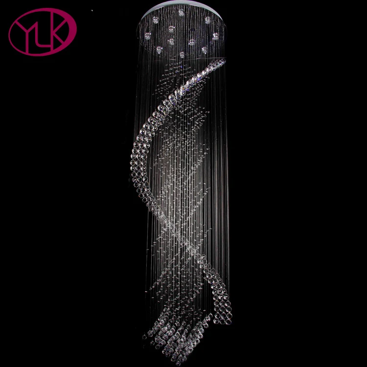 

Youlaike Luxury Modern Crystal Chandelier Long Staircase LED Crystal Lighting Fixtures Lobby Hallway Crystals Light