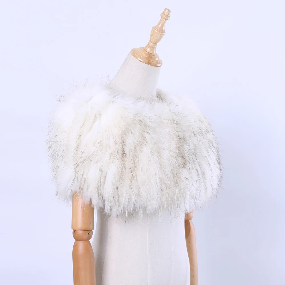 Настоящий натуральный Лисий мех енота мех женский шарф шаль МЕХ Леди Зимний пуловер накидка Болеро модные шарфы с эластичным