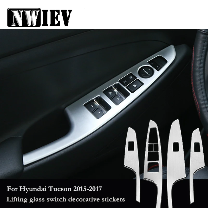 NWIEV авто-Стайлинг наклейки для Hyundai Tucson 2017 2016 2015 Кнопка сдвига окна ручка двери