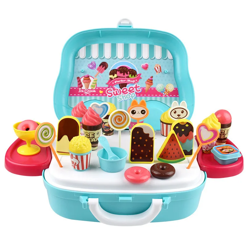 

Pretend Play Kitchen Kids Montessori Toys For Children Ice Cream Shop Supermarket Kichen Oyuncak Brinquedo Juguetes Brinquedos