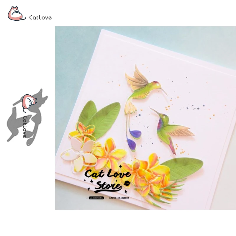 

2PCS Hummingbird Metal Cutting Dies Stencils For DIY Scrapbooking Paper Card Decorative Craft Dies Embossing Die Cuts New 2019