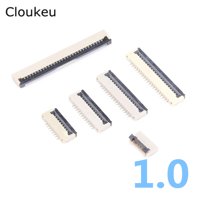 

10Pcs FPC Connector socket FFC 1.0MM Clamshell Bottom Contact Type 4/5/6/8/9/10/12/14/15/16/18/20/22/24/26/28/30P