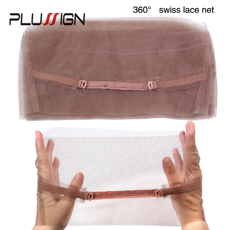 1-2 Pcs/Lot Plussign Swiss Lace Base Net For Wig Caps For Making Wigs 4x4 13x4 360 Size Lace Wig Nets Invisible Hairnet For Hair