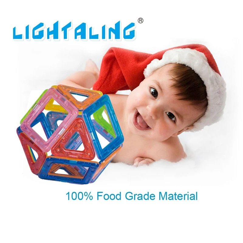 Lightaling Toy Bricks 60/90/110/130/158 PCS Mini Magnetic  Block Designer Sets DIY Educational Toys for Children Toddler