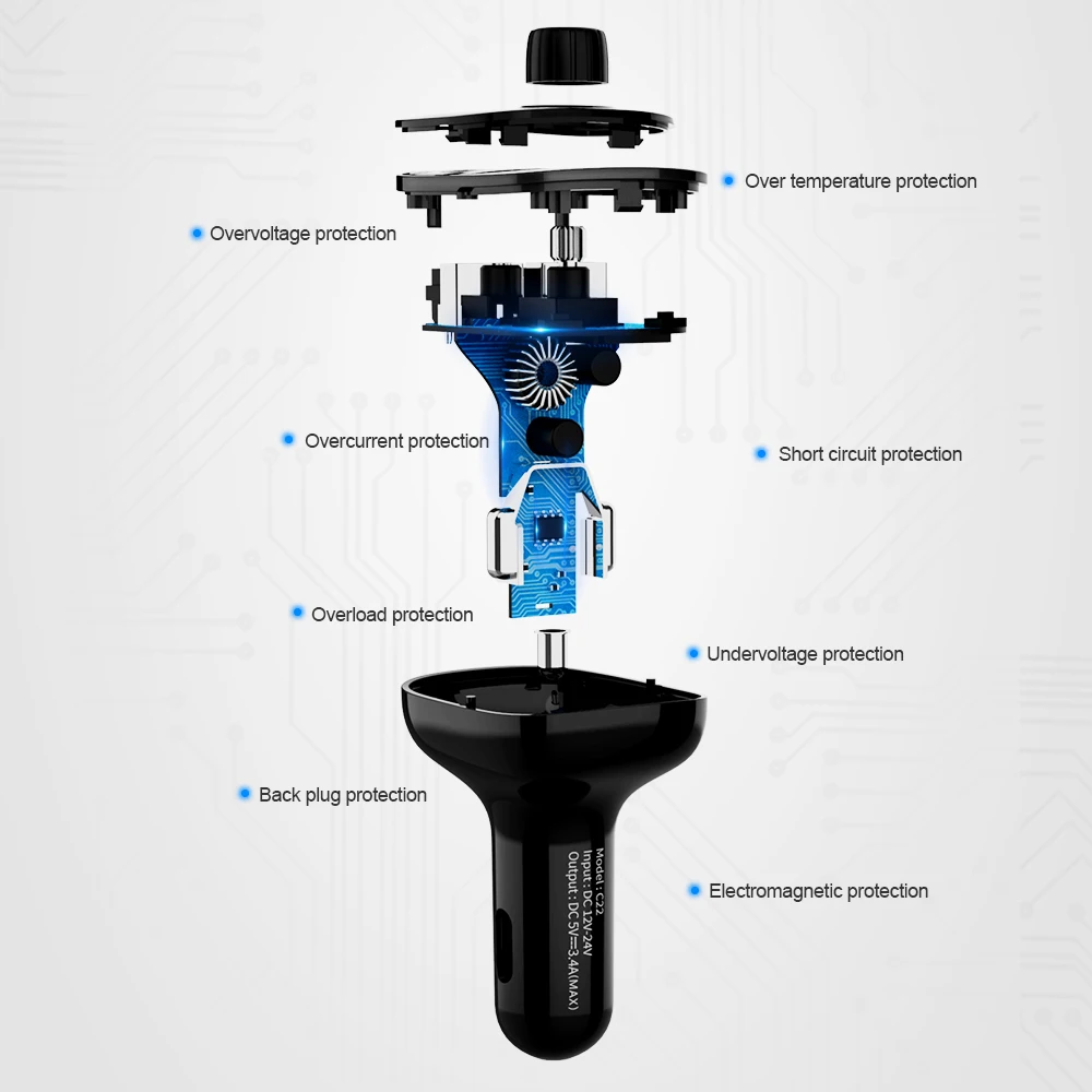 3.1A Bluetooth автомобильный комплект MP3 двойной USB микрофон Универсальный fm-передатчик