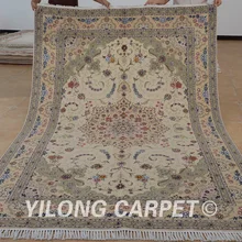 Yilong 6'x9 'Восточный Кашмир Шелковый шерстяной ковер изысканное качество ручной работы шерстяные ковры(1466