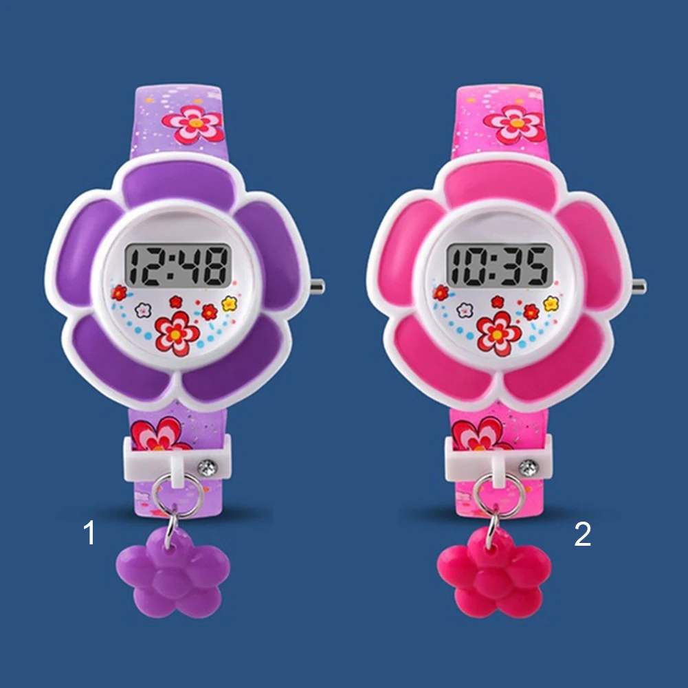 Милые детские часы с цветами, милые детские часы, Мультяшные силиконовые цифровые наручные часы для мальчиков и девочек, наручные часы, подарок