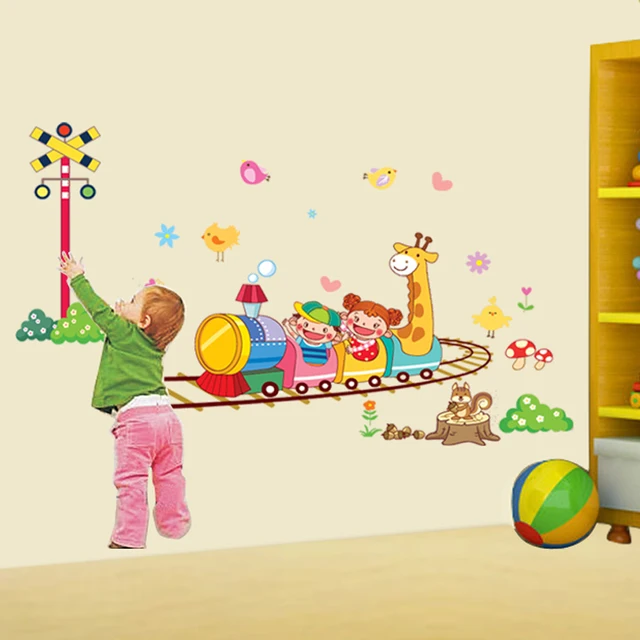 Aliexpress.com : Buy DIY Cartoon Train PVC Removable Decal 