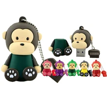 Hot Sale Cartoon animal Monkey USB Flash Drive Pendrive 4GB 8GB 16GB 32GB USB Stick External Memory Storage Pen Drive cute gift