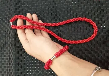 

Red coral necklace bracelet exquisite fashion style