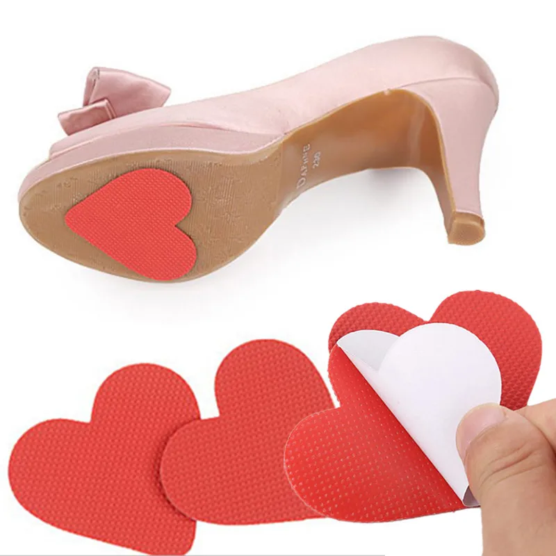 12PCS Anti Slip Vinyl Resin Durable Heart Shape Non Slip Sticker Insoles Cushion Self-Adhesive Sole Shoe Protector Pads