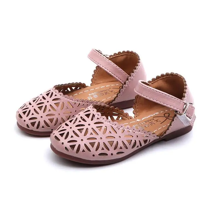 

New Summer Style Children Sandals For Girls Hollow Out Leather Princess Shoes Kids Beach Sandals Baby Toddler Shoe