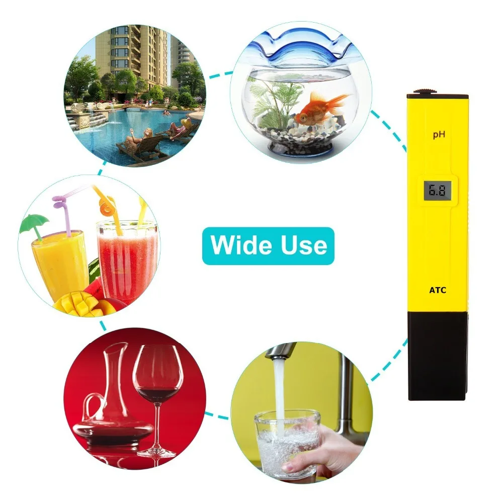 

digital pH meter Ph pen tester acidity water PH meter professional for Home school Aquaculture laboratory aquarium swimming pool