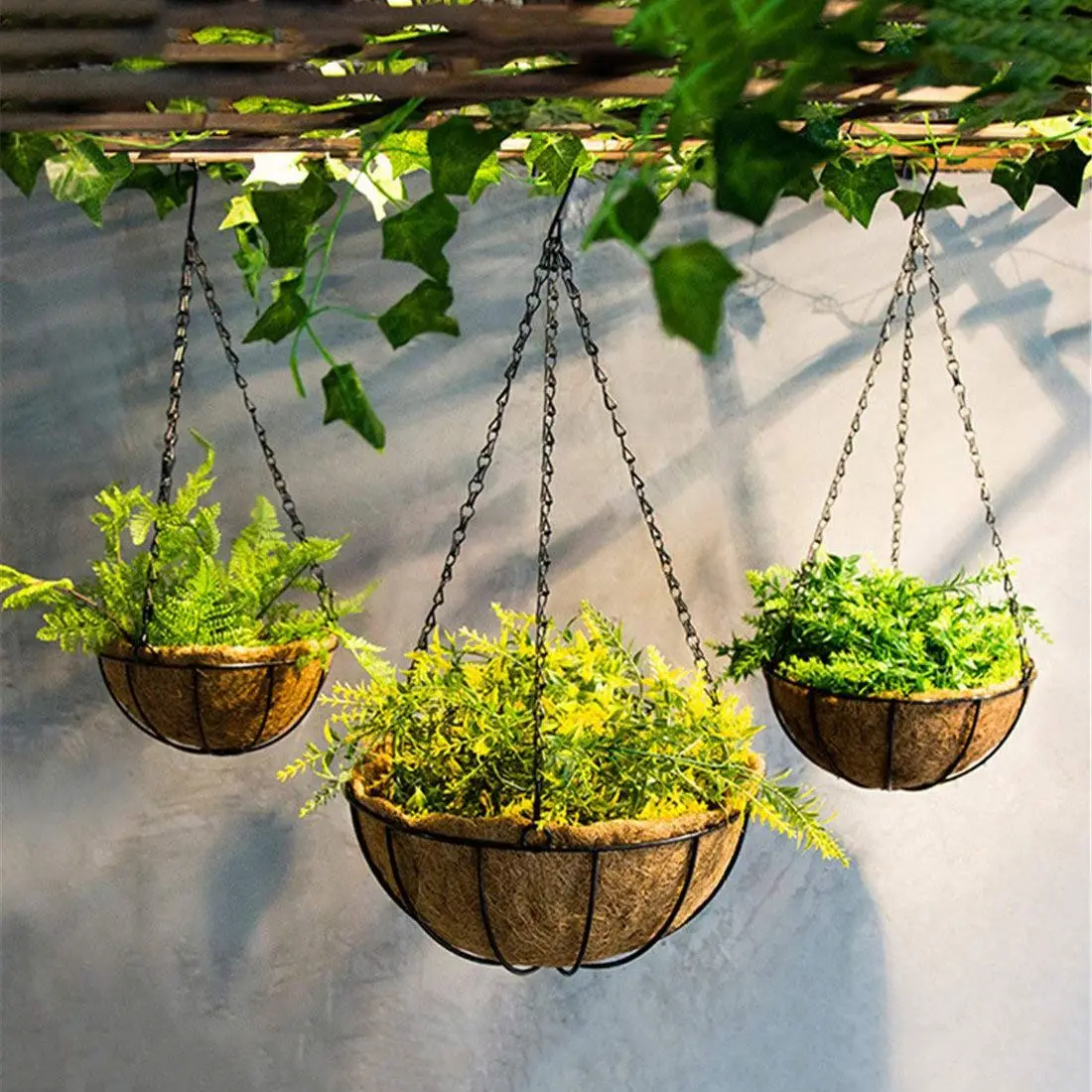 Подвесная корзина для растений садовый цветочный горшок с цепочкой растительный горшок украшение для домашнего балкона 2 шт-8 дюймов