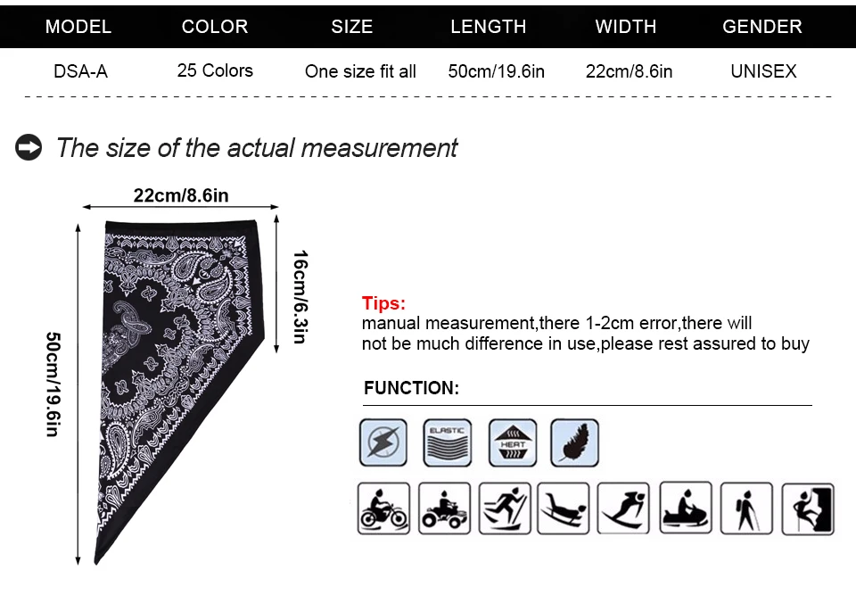 Спортивная Бандана с УФ-защитой треугольная маска для лица волшебный лыжный шарф для рыбалки, велоспорта, бега, пешего туризма, шеи, платок на голову для мужчин и девочек