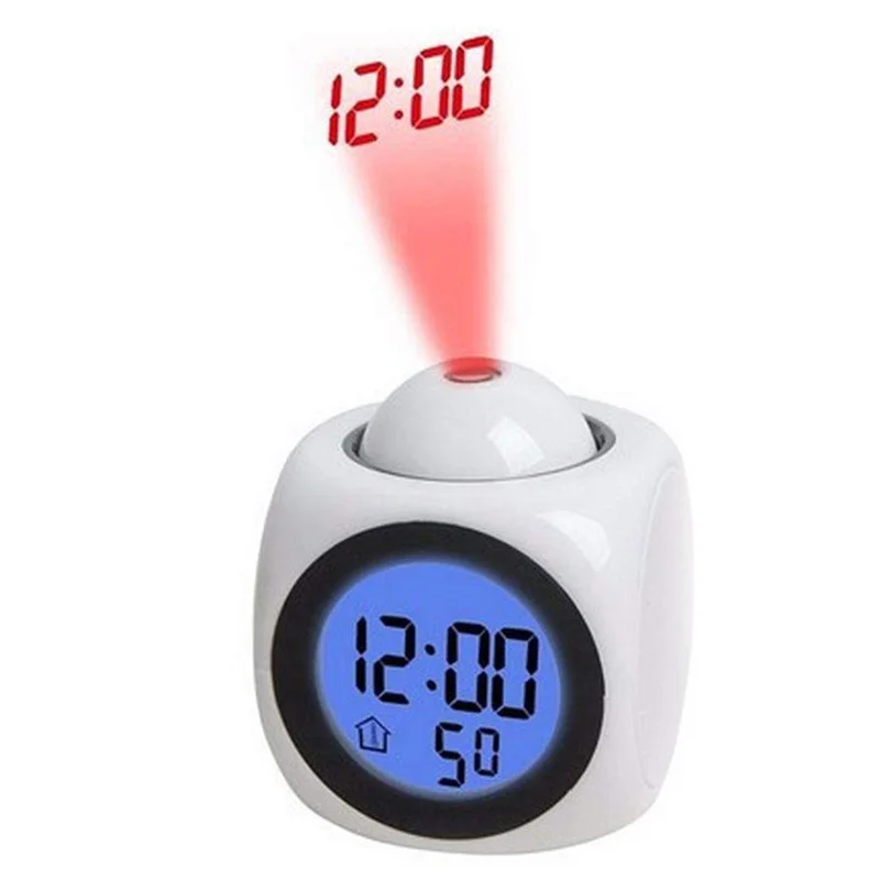 

Creative LED Night Projection Alarm Clock 12H/24H Temperature Snooze Digital Clock kids Wake Up Backlight Function Desktop Clock