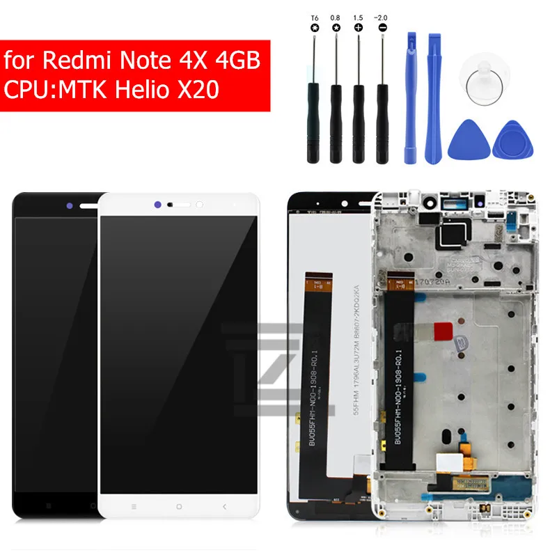 Для Xiaomi Redmi Note 4X 4 Гб MTK ЖК дисплей сенсорный экран стекло с рамкой дигитайзер