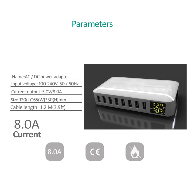 INGMAYA мульти станция зарядного устройства с портом USB 5V8A Светодиодный Лазерное шоу