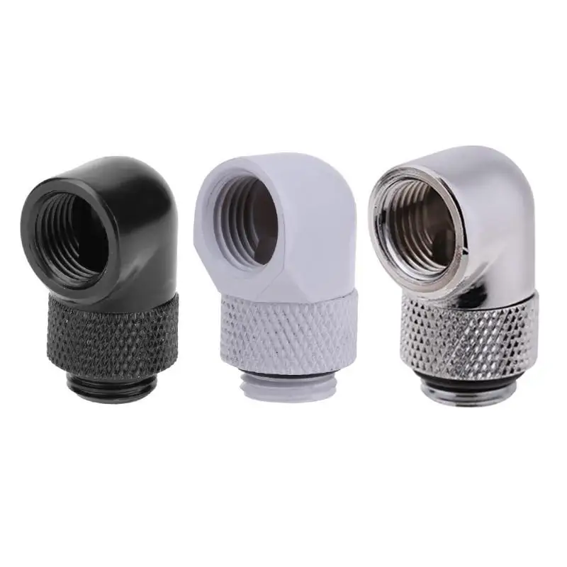 

G1/4 2 points Thread 90 Degree Fitting Adapter Rotary Fitting Water Cooled Connector silicone sealing ring for PC