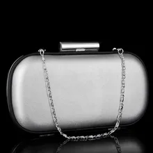 Luxus Silber Abendtasche Ovale Form Silber Hochzeit Geldbörsen Classis Solide Kette Frauen Shoudler Taschen Bankett Party Kupplung Handtasche