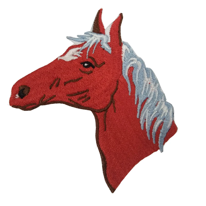 10pc Very fashionable ed Horse head back with glue embroidery patch diy clothing patch applique