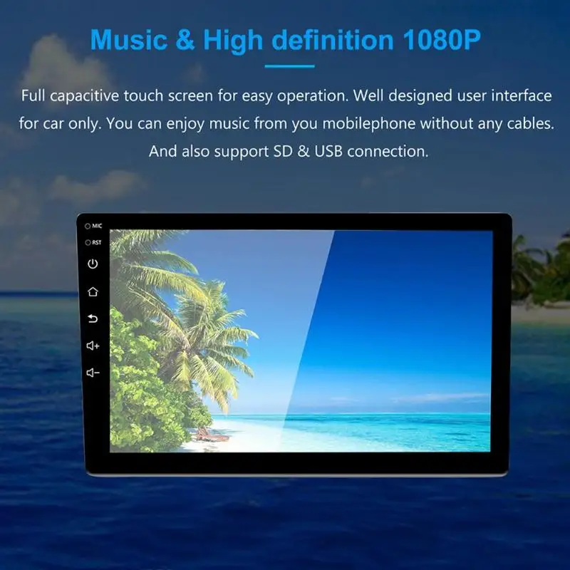 Best 10.1 inch Android 8.1 Car Radio RDS GPS Navi BT 4.0 Hands-free USB Music Player In-Dash Bluetooth Head Unit 9
